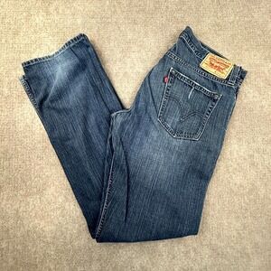 Levi's 514 Slim Fit Straight Jeans Mens 34x34 Blue Denim Cotton 5 Pocket Zip Fly